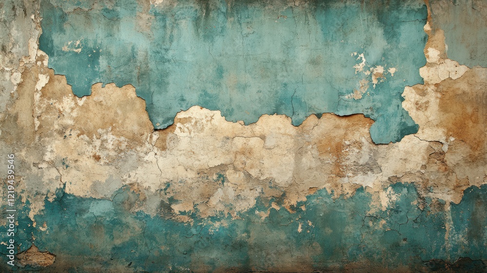 Fototapeta premium Weathered Wall with Peeling Paint and Textured Background