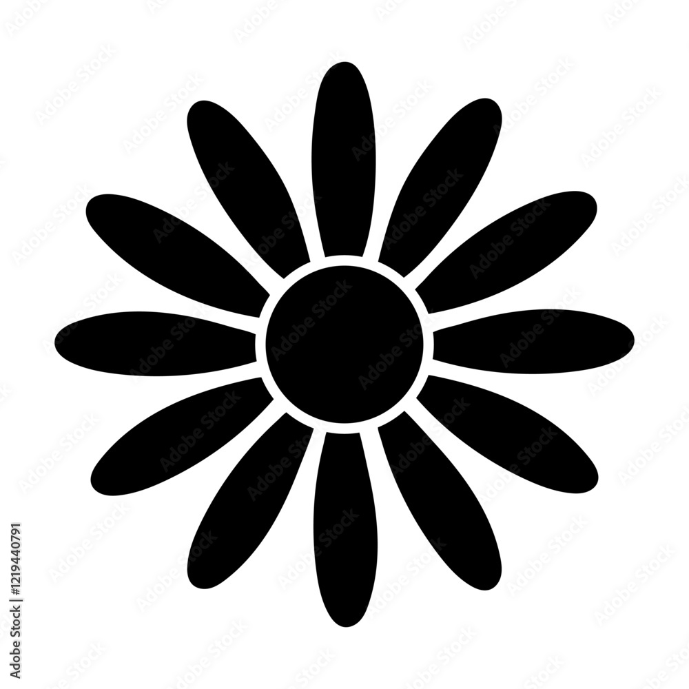 Daisy vector icon isolated on white background Daisy vector icon isolated on white background