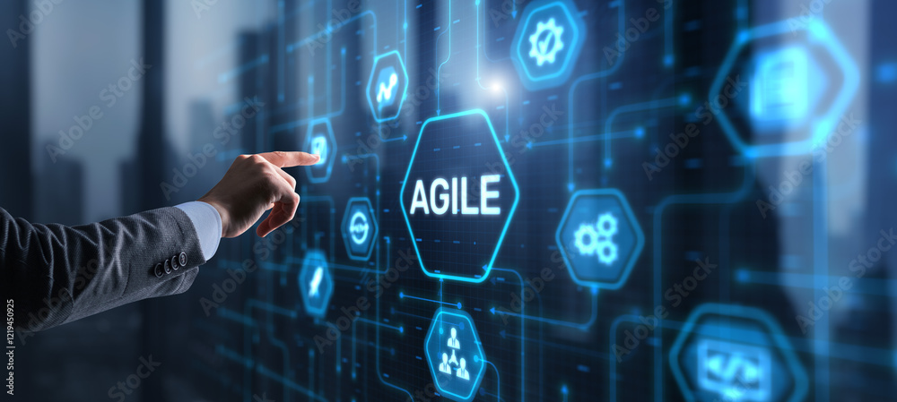 Fototapeta premium Agile software development technology business concept