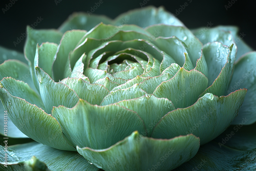Obraz premium Delicate Green Succulent Flower Close Up