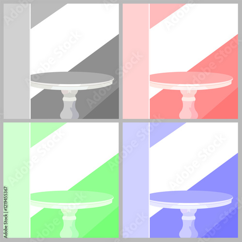 Display table for promotional products, available in different colors