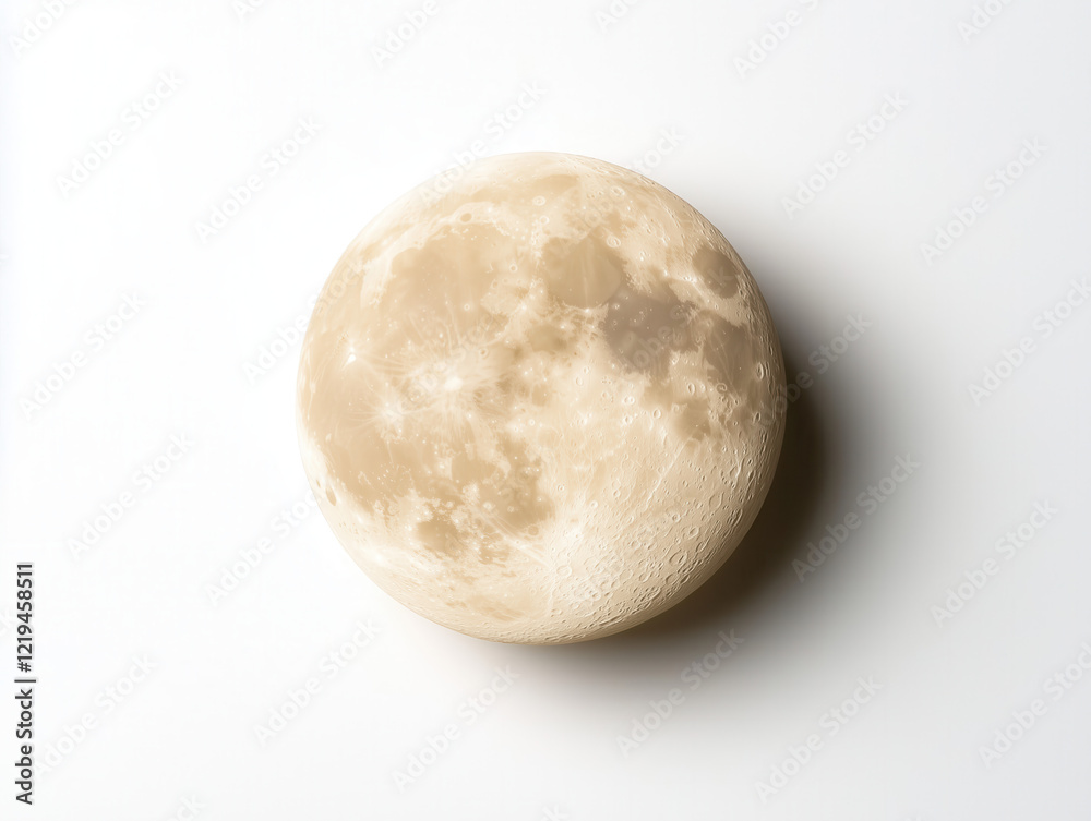 Moon Cake on White Background: Detailed Lunar Surface Design Celebrates Mid-Autumn Festival Moon Cake on White Background: Detailed Lunar Surface Design Celebrates Mid-Autumn Festival