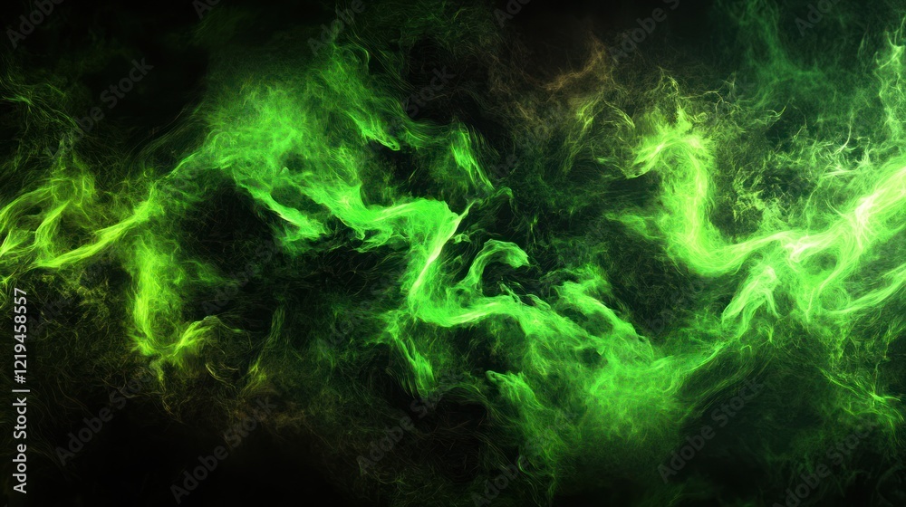 Abstract Green Nebula: A Cosmic Dance of Light and Shadow Abstract Green Nebula: A Cosmic Dance of Light and Shadow