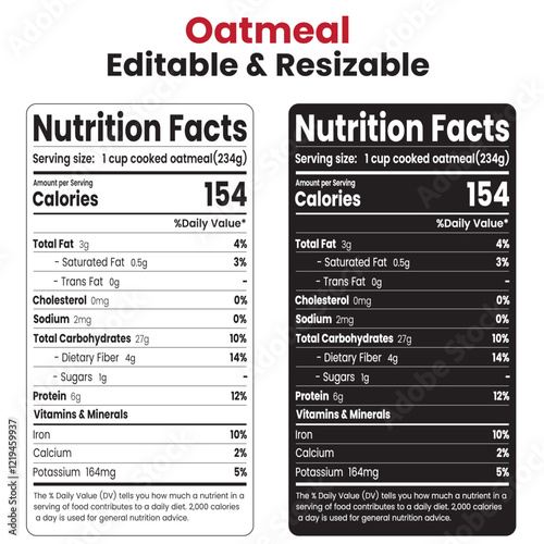 oatmeal nutrition facts, oatmeal nutrition information, nutrition facts, nutrition facts label, supplement facts, supplement