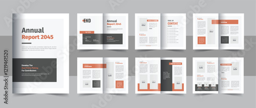 Minimalist business annual report brochure template or company annual report brochure design layout