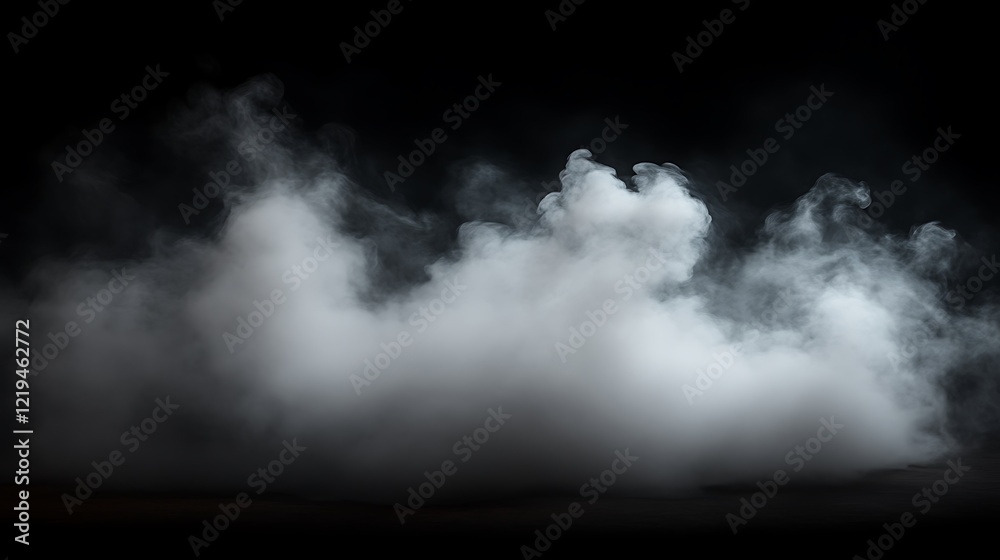 White Smoke Billows Against a Black Background White Smoke Billows Against a Black Background