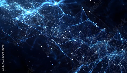 Stunning Sci-Fi Abstract Blue Waves With Starry Particles For Cosmic-Themed Backgrounds, Futuristic Motion Graphics, And Digital Design Projects