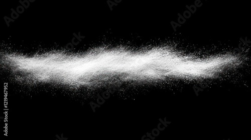 White powder explosion isolated on black background. photo