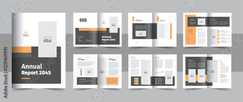 Unique year end profile design leaflet, business annual report brochure template or magazine brochure layout