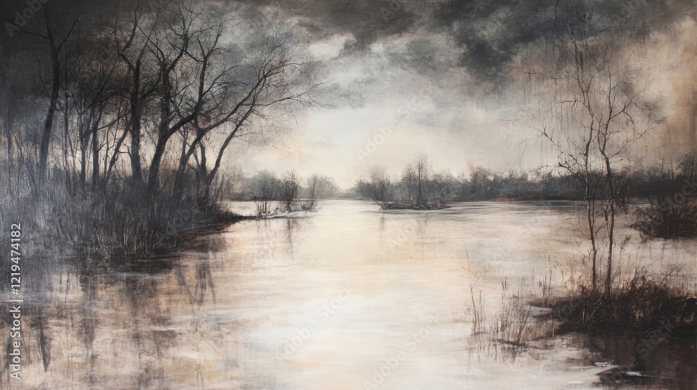 Fototapeta premium Devastating flood causes widespread destruction and displacement in affected communities