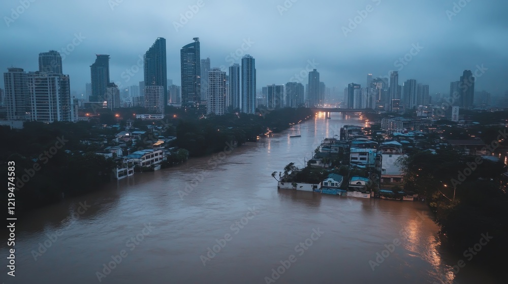 Fototapeta premium Impact of flooding on communities understanding causes, effects, and recovery strategies