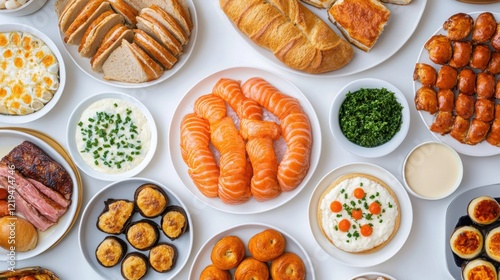 Wallpaper Mural a magnificent buffet table overflowing with luxurious dishes, from roasted meats to delicate seafood towers Torontodigital.ca