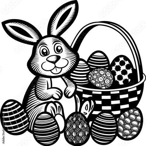 easter day bunny and egg illustration