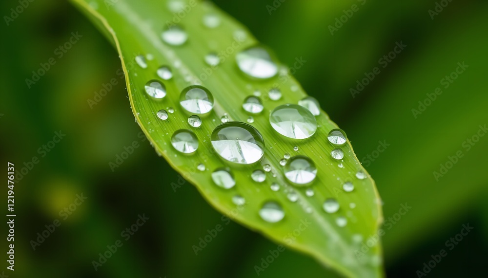Vibrant Green Leaf Dew Drops Nature Photography Macro Shot Fresh Spring Water Drops on Lush Green Leaf Closeup Image Natural Background wet pure calm Vibrant Green Leaf Dew Drops Nature Photography Macro Shot Fresh Spring Water Drops on Lush Green Leaf Closeup Image Natural Background wet pure calm