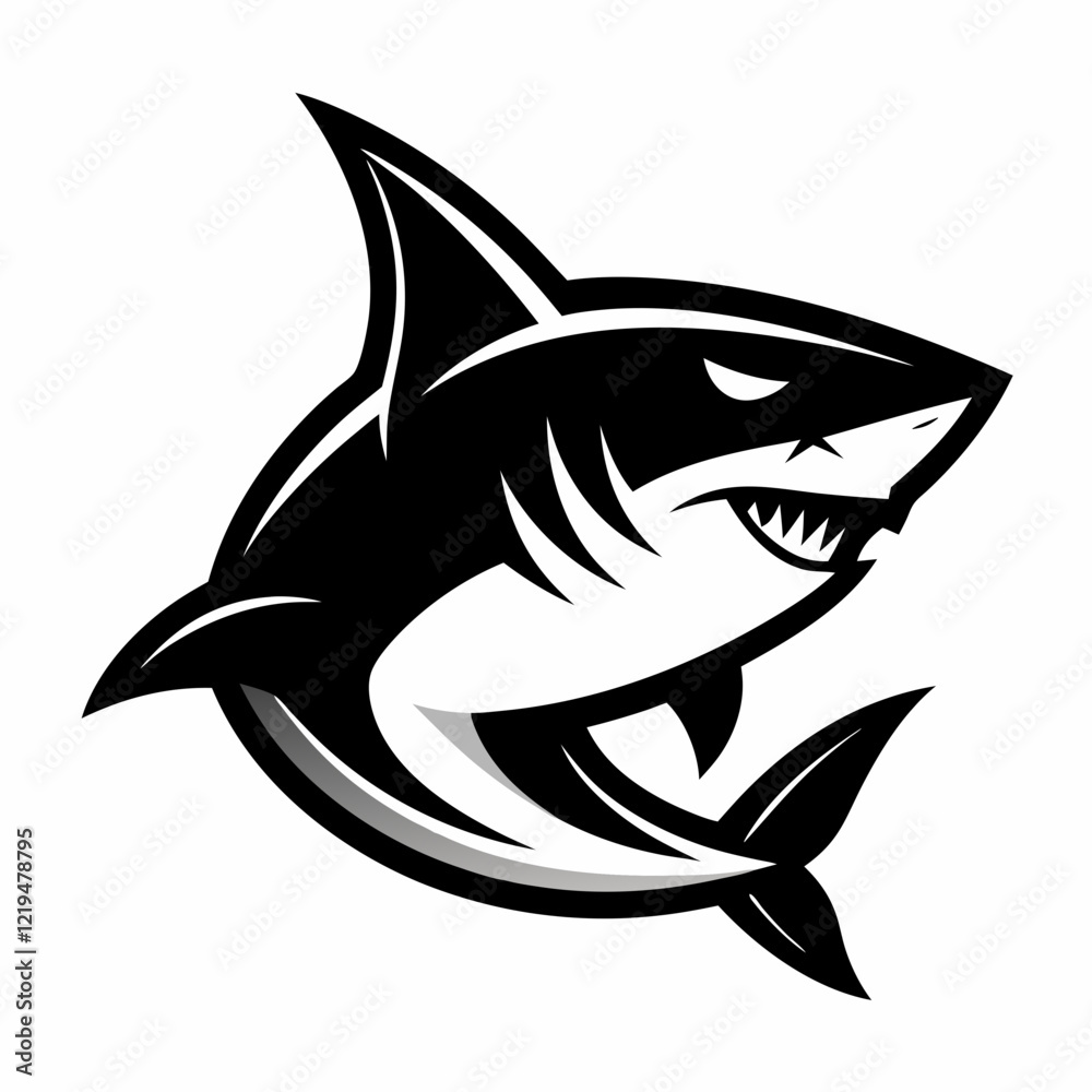 Obraz premium shark, fish, animal, sea, vector, cartoon, illustration, white, ocean, isolated, fin, water, predator, blue, danger, silhouette, underwater, dolphin, nature, teeth, dangerous, wildlife, marine, swimmi