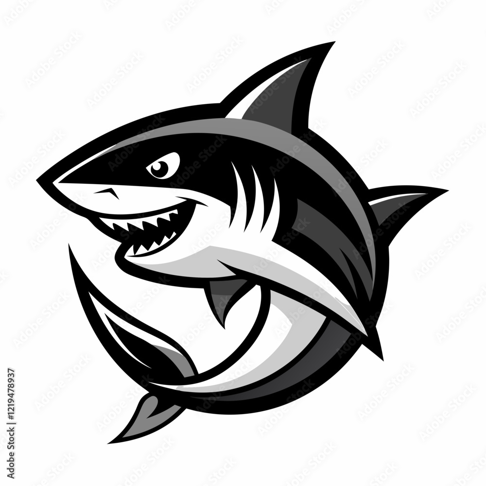 Obraz premium shark, fish, animal, sea, vector, cartoon, illustration, white, ocean, isolated, fin, water, predator, blue, danger, silhouette, underwater, dolphin, nature, teeth, dangerous, wildlife, marine, swimmi