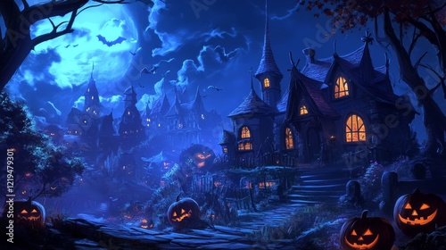 Spooky celebrations  embracing the spirit of halloween with festive decorations and costumes photo