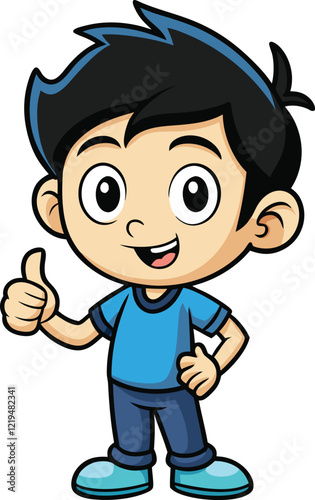 Happy Boy Thumbs Up Cartoon