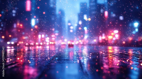 Wallpaper Mural A nighttime urban scene featuring modern skyscrapers with sleek glass facades. Torontodigital.ca