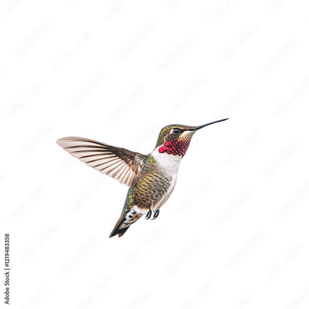 Fototapeta premium Hummingbird in flight isolated on transparent background