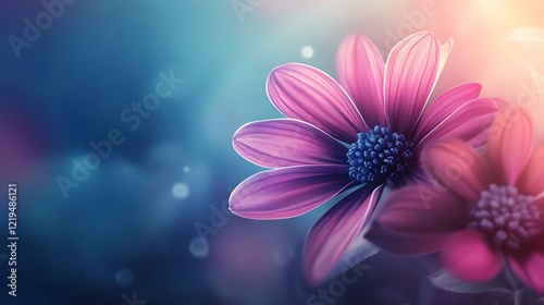 Delicate Pink Flowers Softly Illuminated Background