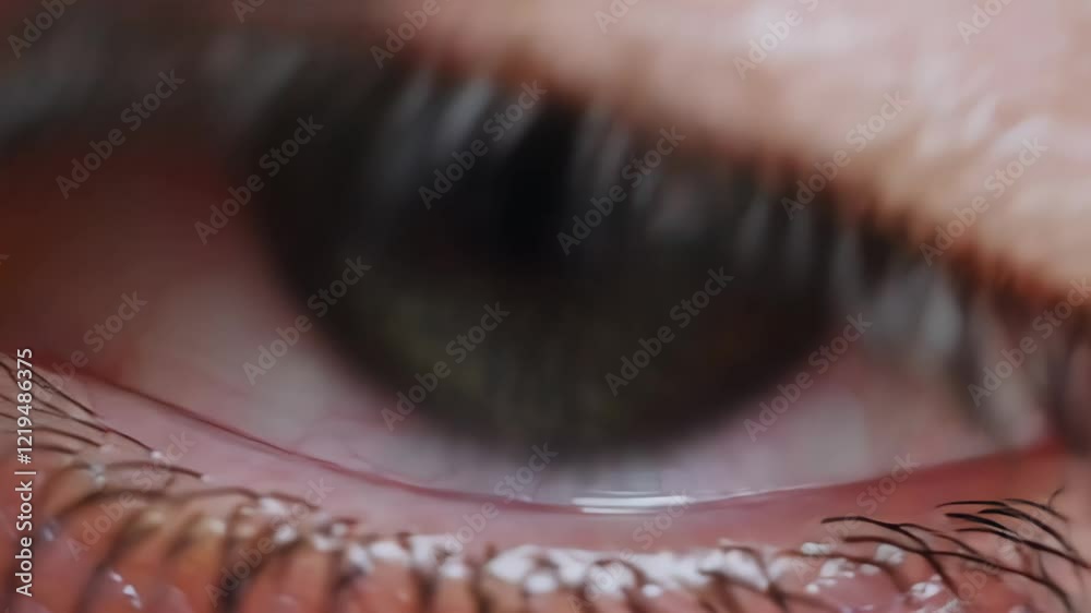 Close up montage revealing subtle transformations within human eye, capturing intricate ocular variations through detailed sequential macro shots highlighting biological details