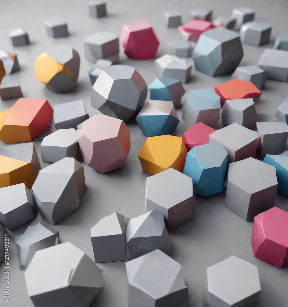 Obraz premium geometric shapes against light gray background, still life, minimalist still life