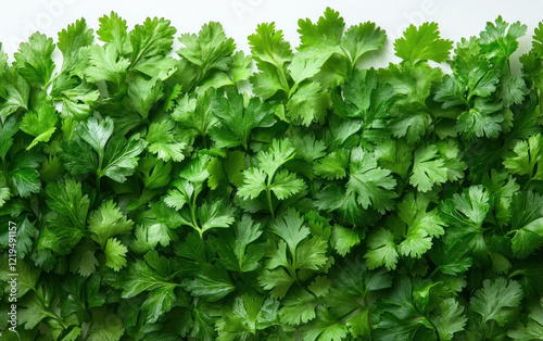 Wallpaper Mural close-up of greenery, presumably parsley. The leaves are rich green and evenly distributed across the entire frame.  Torontodigital.ca