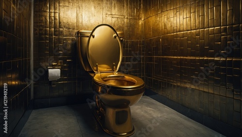 A golden toilet that shines