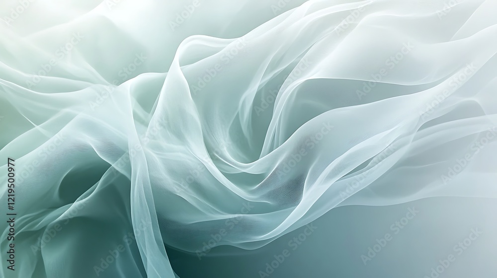 Sheer Fabric Draped in Soft Waves of Aqua Sheer Fabric Draped in Soft Waves of Aqua