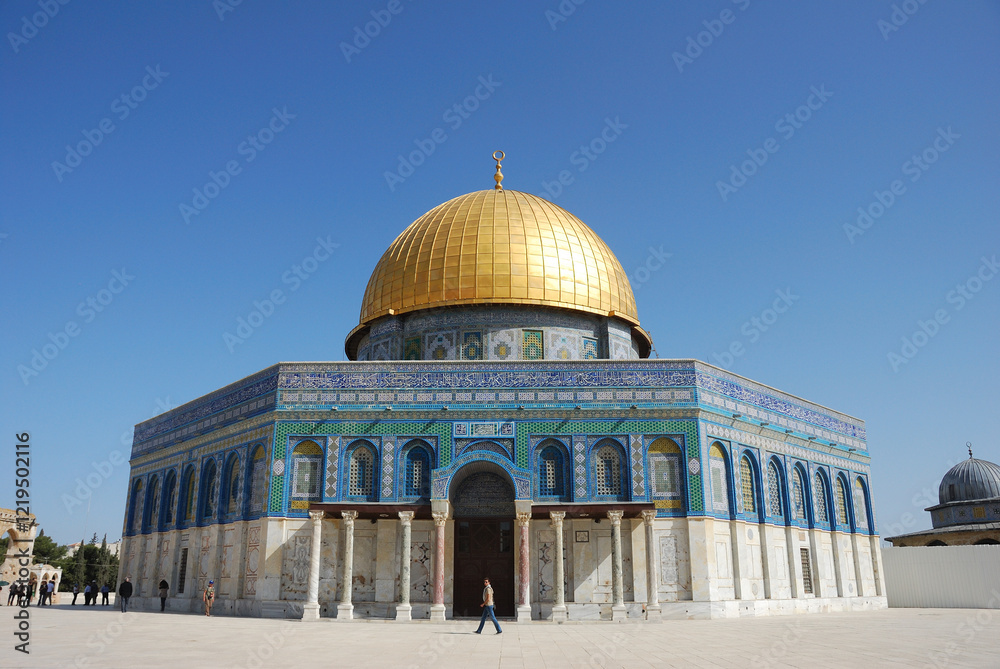 Obraz premium Cúpula de la Roca en la ciudad antigua de Jerusalén, Israel