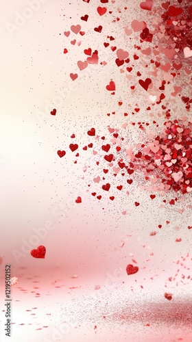Floating Hearts on Soft Background