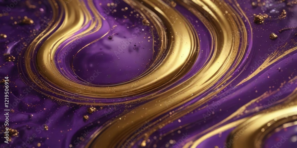 Glittering purple and gold swirly liquid pattern with cosmic texture, swirly, glittery, swirling Glittering purple and gold swirly liquid pattern with cosmic texture, swirly, glittery, swirling