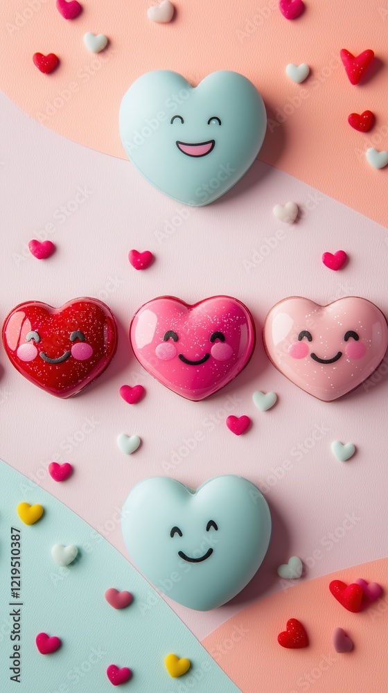 Obraz premium Colorful Heart-Shaped Candy Collection