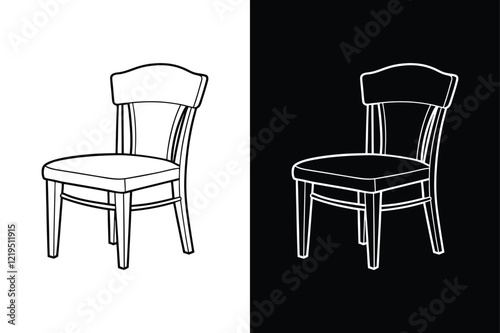 Dining chair  icon vector on White Background ,Vector Art Illustration on white background.