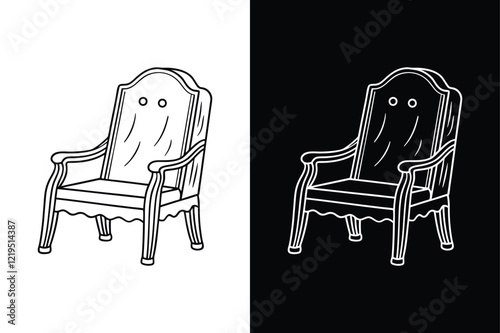 Ghost chair icon vector on White Background ,Vector Art Illustration on white background.