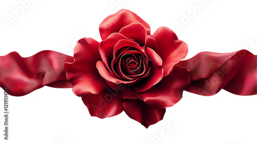 red rose ribbon isolated on white