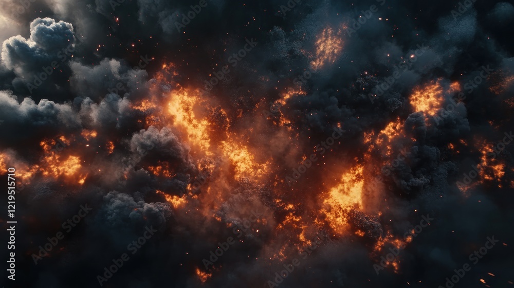 Fototapeta premium Inferno: A Fiery Celestial Dance of Destruction and Creation