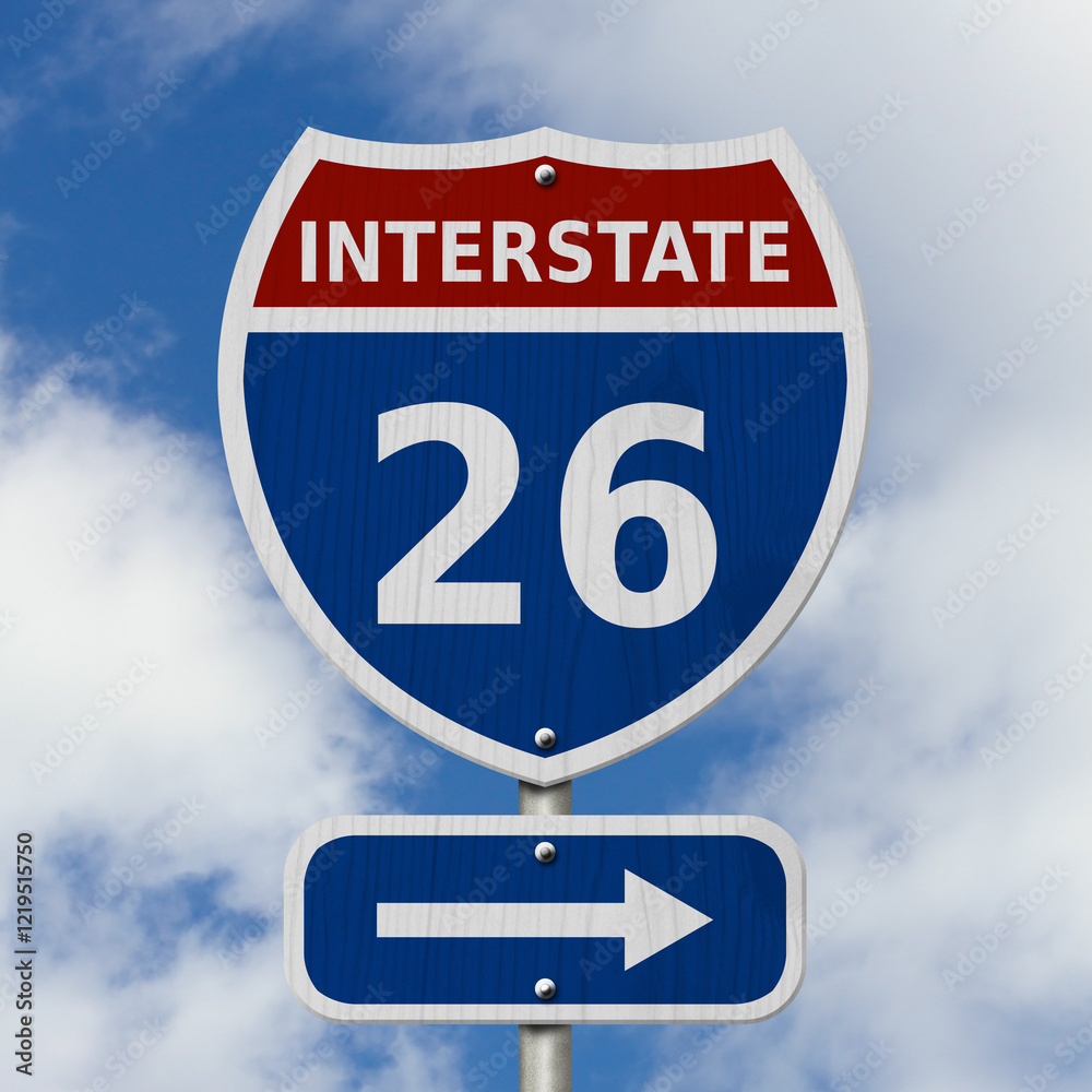 USA Interstate 26 highway sign USA Interstate 26 highway sign