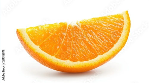 A fresh orange slice showcasing its vibrant color and juicy texture.