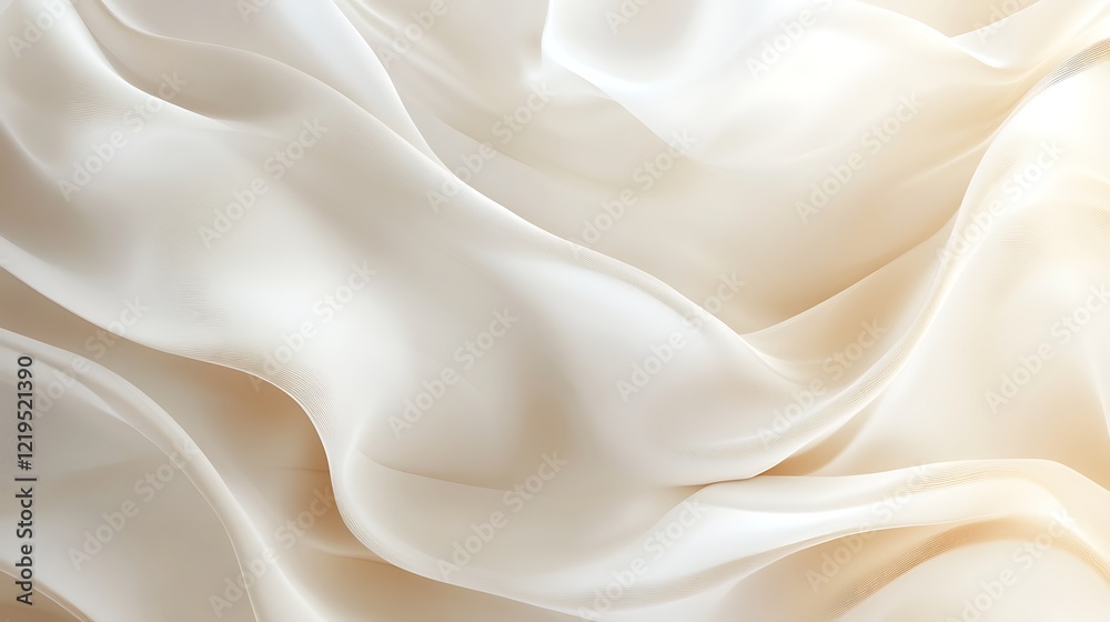 Fototapeta premium Elegant Cream Draped Silk Fabric Texture Background