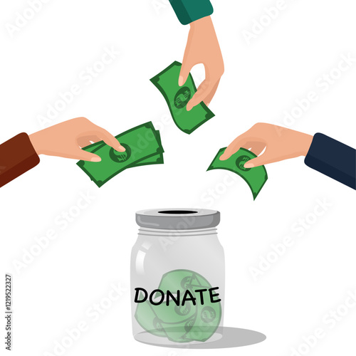 Hands with money for charity donation Fundraiser support aid supporter finance