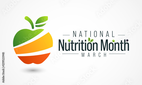 National Nutrition month is observed every year in March, to draw attention to the importance of making informed food choices and developing healthy eating habits. Vector illustration