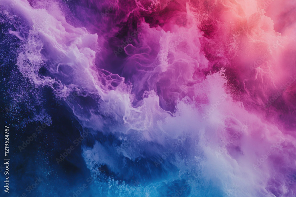 Fototapeta premium A dramatic cloudscape filled with pink and purple tones resembling a cosmic storm.