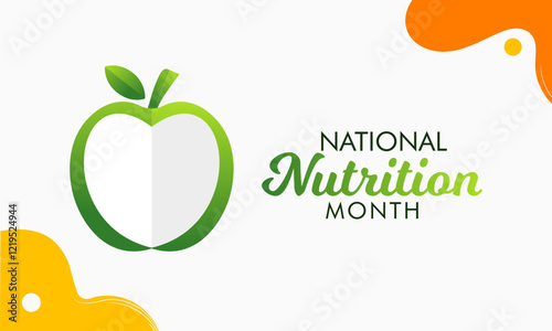 National Nutrition month is observed every year in March, to draw attention to the importance of making informed food choices and developing healthy eating habits. Vector illustration