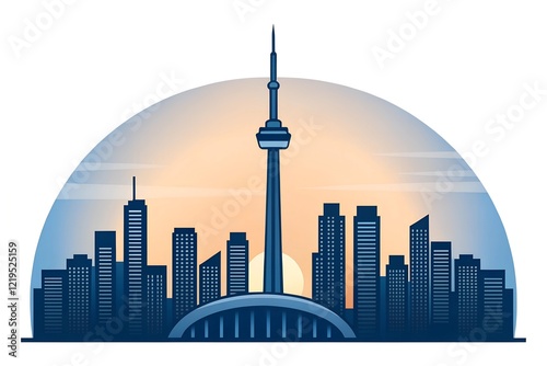 The skyline silhouette of Toronto