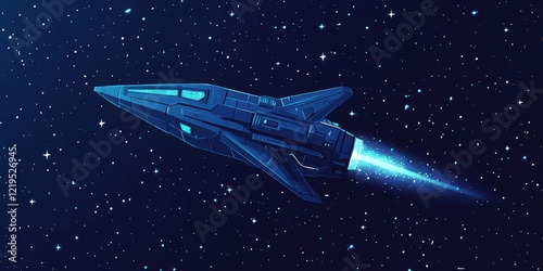 Wallpaper Mural Futuristic Spaceship Soaring Through Starry Cosmos Torontodigital.ca