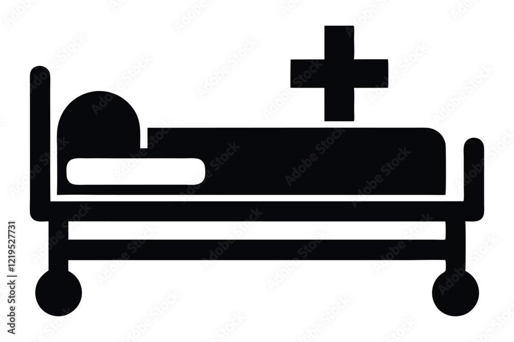 Fototapeta premium hospital bed icon