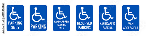 Handicaped parking sign set