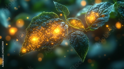 A surreal depiction of light energy absorption